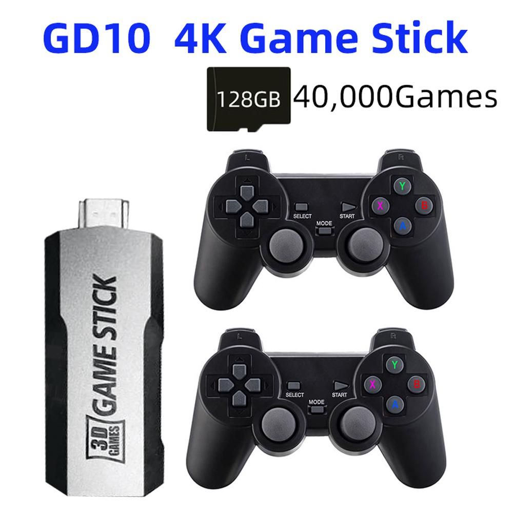 GD10 Game Stick Built-in 40000 Games 128GB 2.4G Wireless Controller HD Retro Video Game Console 4k HD Video Game Console