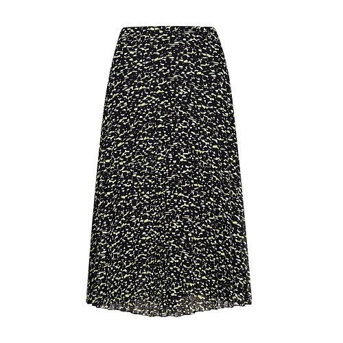 Abstract Print Pleated A-line Skirt