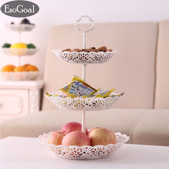 EsoGoal Tiered Stands Fruit Plate Practical Hollow Tray