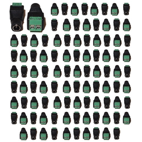 Cat 5/6 Cable Female DC Jack Connector - 100 Pcs