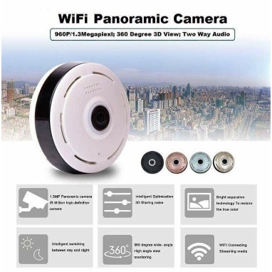 360 Degree Panoramic Camera Wifi Indoor Ip Camera Fisheye  With Night Vision