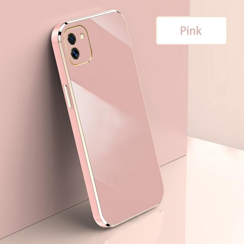 Ultra Thin Plating Phone Case for Samsung Galaxy A03 Lens Protection soft Phone Back Cover-Pink