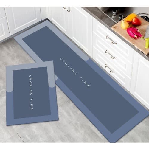 2 Pcs Kitchen Water Absorbent Runner Mat