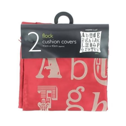 Cushion Covers - 2 Flock- Red