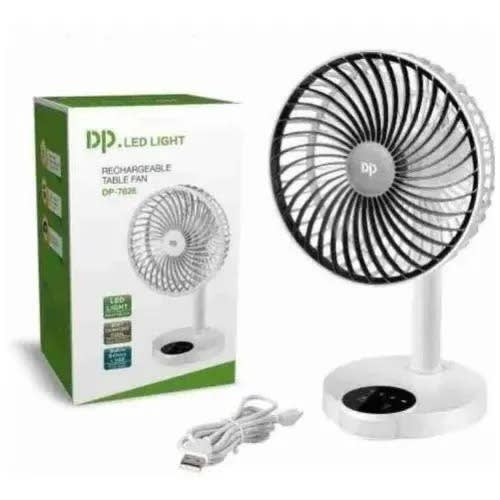 Dp Rechargeable Table Fan And Led Light- 4000mah