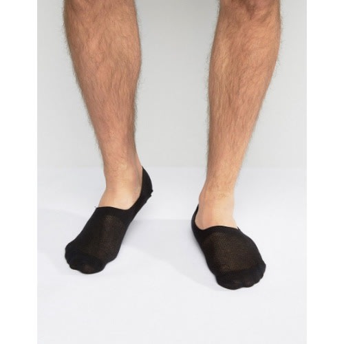 Invisible Men's Cotton Expandable Sock - Black