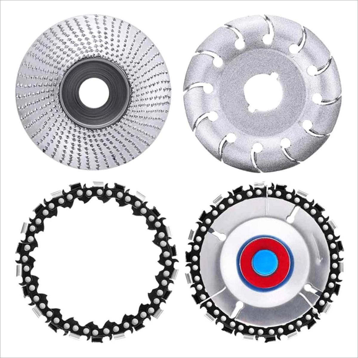 Wood Grinding Wheel Wood Shaping Carving Cutting Disc Angle Grinder Chain Disc Set for Woodworking