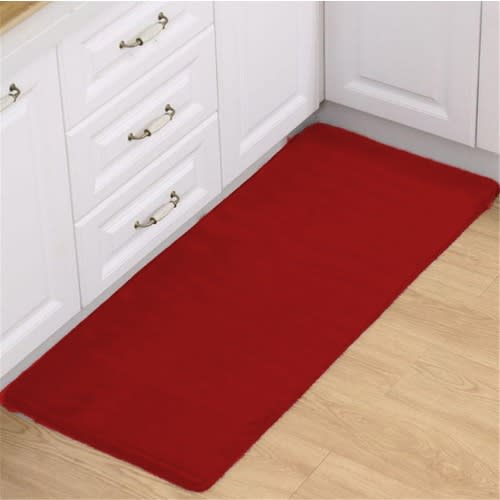 Water Absorbent Plain Floor Mat - 40cm X 120cm - Red