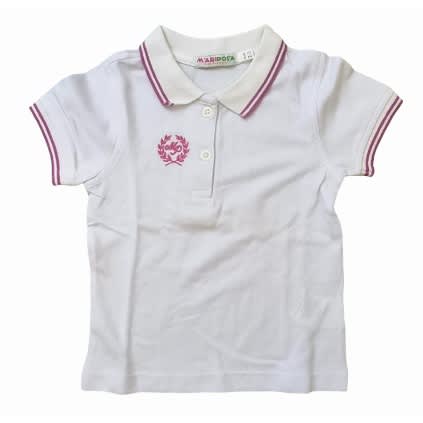 Classic Plain White Polo Top Girls