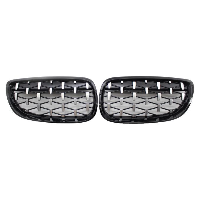 2Pcs Front Kidney Grill Anti-scratch-Black & Silver