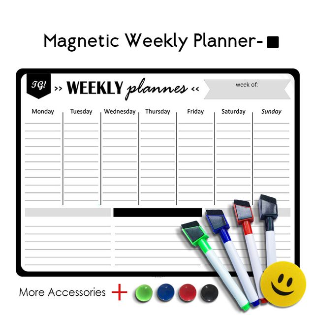 A3 Magnetic Weekly Monthly Planner Whiteboard Frid