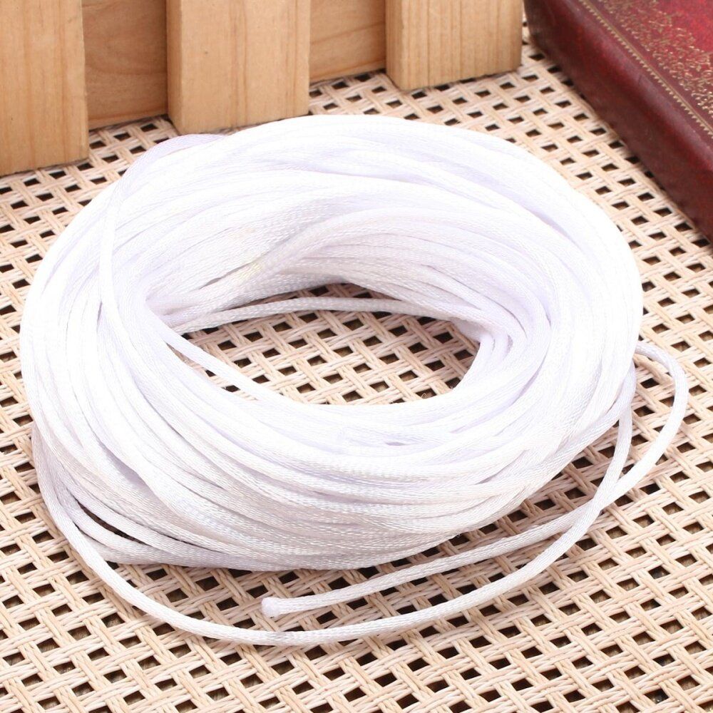 20M Rope 2mm Nylon Chinese Knot Cord Macrame Bead Braided Jewelry Thread String White